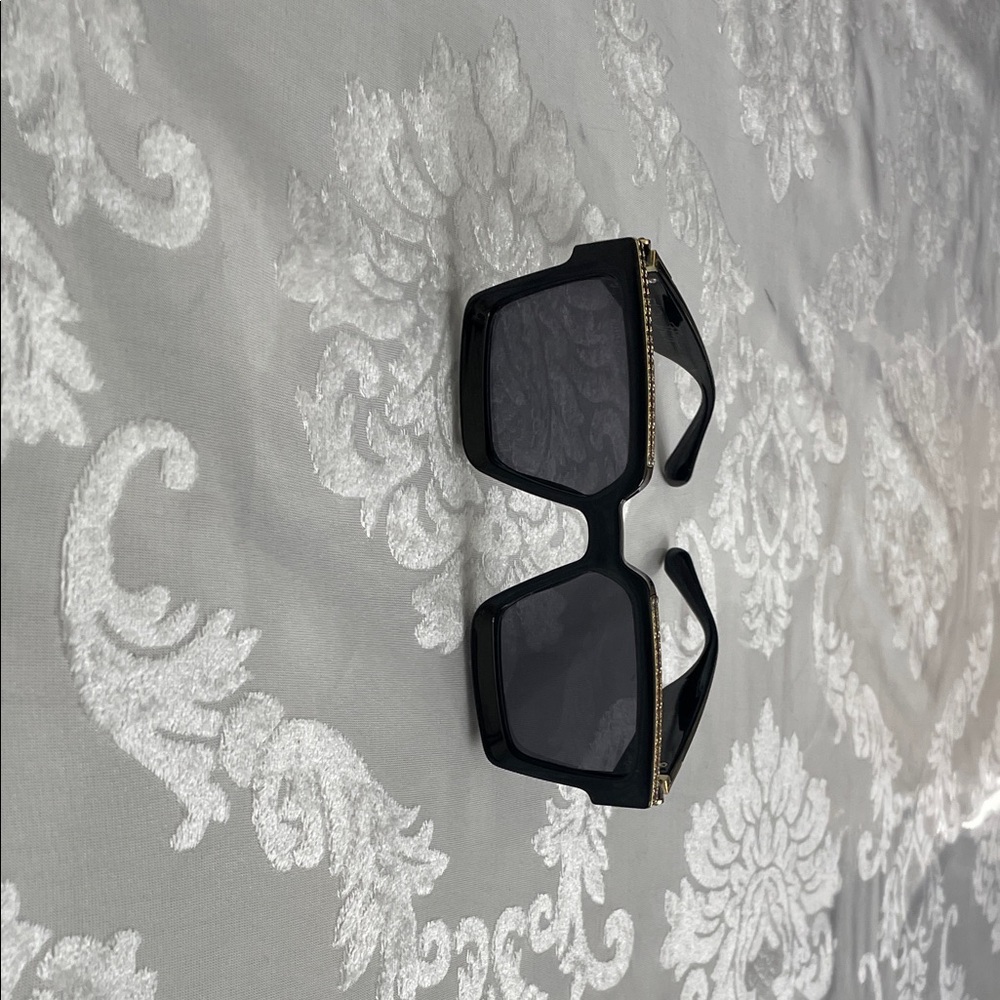 Louis Vuitton Black and Gold Square Sunglasses